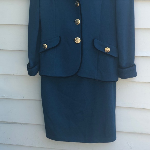 ST JOHN Collection Blue Suit Marie Gray 8 - Picture 7 of 8